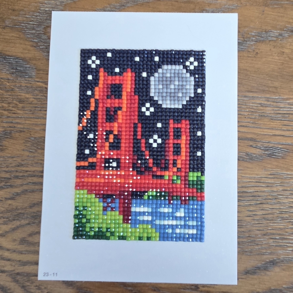 Completed Mini Diamond Painting - Golden Gate Bridge
